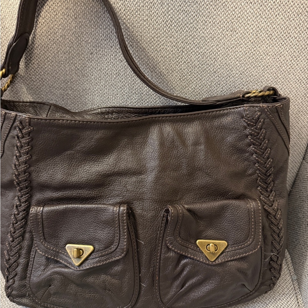 Wilsonโs Leather brown leather hobo shoulder bag